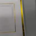 Lzerking 13pcs Dessert Table Display Set, 6 3-Tiered Cupcake Stands (3round & 3square) with 4 Trays & 3 Tongs, White Gold Plastic for Wedding, Tea Party, Baby Shower Decor, Birthday Party Decoration