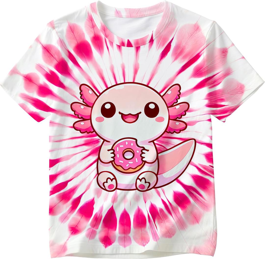 Kids Tie Dye Shirt Children Size 4-10 Years Boys' Girls' Hippies Senior Tie Dye T-Shirt (Large)