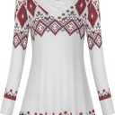 Miusey Women's Long Sleeve Cowl Neck Form Fitting Casual Tunic Top Blouse (Medium)