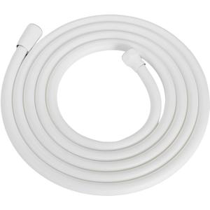 BESy Extra Long PVC Shower Hose - 120 Inches, Flexible Hand Held Shower Head Replacement for RV, Bathing, Toilet Cleaning, Pet Bathing - Smooth White