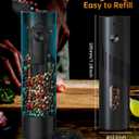 CIRCLE JOY Electric Rechargeable Salt and Pepper Grinder Set Top-Refill Automatic Pepper Mill Grinder with Charging Base, Adjustable Coarseness, Easy Filling Larger Capacity with Led for Home Kitchen