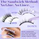 Magnetic Eyelashes with Applicator Easy Snap-On Magnetic Lashes for Beginners, Natural Cat Eye Look, No Glue No Liner, Reusable Lightweight Strip Lashes by Yawamica