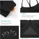 2 x RUNNING GIRL Y-Back Sports Bras for Women, Medium Impact Wirefree Padded Bra Workout Crop Top Longline Sports Bra Push up (Black, XL)