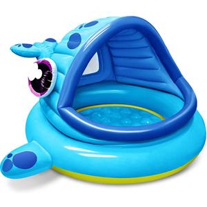 JOYIN Inflatable Shade Kiddie Pool,Whale Baby Pool Tent, Infant Swimming Pool for Kids 54" x 56" x 28",Blow Up Toddler Pool for Swim Party Toys Summer Water Beach Fun