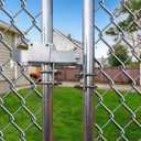 BiJun Chain Link Double Gate Latch Chain Link Fence Gate Latch for 1-3/8" Gate Frames,Chain Link Residential Strong Arm Double Gate Latch Equipped with Convenient Padlock Holes (Silvery)