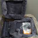 Feandrea Cat Tower, Cat Tree for Indoor Cats, 45.3-Inch Cat Condo with Scratching Post, Ramp, Perch, Spacious Cat Cave, for Kittens, Elderly Cats, Adult Cats, Small Space, Smoky Gray UPCT141G01