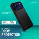 Smartish iPhone 17 Pro Max MagSafe Case - Gripmunk Magnetic Slim Case [Lightweight + Protective] Thin Grip Cover with Microfiber Lining for iPhone 17 Pro Max w/Camera Control - Black Tie Affair