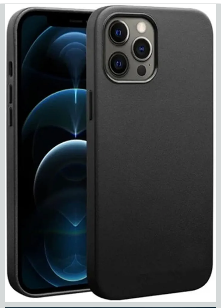 Leather Phone Case for iPhone 12 Pro Max 13 1 Pro 15 Plus Magnetic Charging Business Back Cover,Black,for iPhone 12Pro