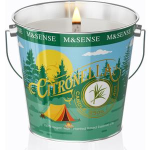 Citronella Candles Outdoor, 110 Hours Burn Natural Citronella Oil Soy Candle for Patio Camping, 19.4oz Large Long Lasting Lemongrass Summer Candles for Indoor Home Scented (Medium Jar)