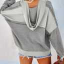 Dokotoo Hoodies for Women 2024 Fashion Fall V Neck Button Down Long Sleeve Hooded Sweatshirts Tops (Gray, XXL)