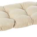 Pillow Perfect Pompeii Solid Indoor/Outdoor Wicker Patio Sofa/Swing Cushion Tufted, Weather and Fade Resistant, 19" x 44", Beige