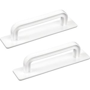 2 Pack Adhesive Cabinet Handles, 5.5" Peel and Stick Cabinet Handles, No Drilling for Kitchen Cabinets Window Sliding Closet Door Handle (Large White)