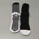 Lux Dual Grip Socks - Soccer Grip Socks for Men and Women. GripArray Performance & Comfort (Large, Black)