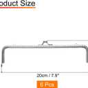 uxcell 6 Pcs Metal Purse Frame, 20cm/7.9" Retro Arch Kiss Lock Clasp Frame Embossed for Purse Making, Handled Bag, Coin Bag Clutch Bag, Frame Hardware Replacements (Silver)