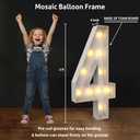 Light up Numbers 3ft Number 4 Marquee Light up Numbers for Party Pre-Cut Foam Board Giant LED Marquee Number Lights Sign for Birthday Christmas Prom Wedding Baby Shower Graduation Party Decorations