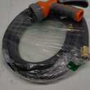 SYEENIFY Kink Free Garden Hose 10ft 5/8", Heavy Duty Hybrid Water Hose, Ultra Durable Flexible Rubber Hose with Sprayer Nozzle,Leakproof Yard Outdoor Hose with Brass Solid Connector