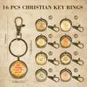 16pcs Bible Verse Keychain Bulk - Religious Christian Keychains with Inspirational Scripture Quotes, Spiritual Gifts for Men Women