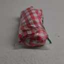 Waterproof Plaid Tablecloth Fabric - Round 120 Inch Classic Gingham Checker Table Cloth for Indoor/Outdoor Use - Buffalo Table Cover for Picnics, BBQs, and Parties (Red White)