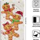 Christmas Gingerbread Man Hand Towels Set of 2 Xmas Theme Gingerbread Gold Snowflake Absorbent Kitchen Towels Rustic Winter Holiday Fingertip Towels for Bathroom Hotel Gym Spa