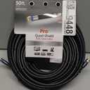 GE RG6 Coaxial Cable, 50 ft. F-Type Connectors, Quad Shielded Coax Cable, 3 GHz Digital, In-Wall Rated, Ideal for TV Antenna, DVR, VCR, Satellite, Cable Box, Home Theater, Black, 33532