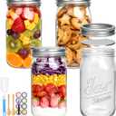 32oz Canning Jars, Wide Mouth Mason Jars with Lids and Bands Excellent Choice for Canning,Fermenting,Pickling,Spice Jars,Canned Goods,DIY Projects,Wedding Favors,Microwave/Freeze/Dishwasher Safe,4Pack