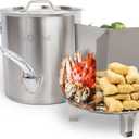 GasOne Stainless Steel Steamer – 40qt Steamer Pot for Cooking with Water Fill Spout, Rack, Divider – Steam Pot for Tamales and Crab Boil – Induction Ready