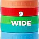 9 Wide Mouth Mason Jar Lids with Silicone Ring,Thickened Leak-proof Lids Fit Ball,Kerr and More, 9 Color Plastic Lids, 86mm Plastic Mason Jar Lids