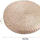 GOTOTOP Round Tatami Floor Cushion for Meditation, Handwoven Straw Seat Pillow for Yoga and Living Room Dcor, Soft Padded Round Mat 15.75 Inch, 15.8"D x 15.8"W x 2.4"H