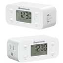DEWENWILS 24 Hour Programmable Digital Timer Outlet, 2 Pack Timers for Electrical Outlets, Light Timer for Indoor Lamp Fan Aquarium, 1 Grounded Outlet, 125V/15A/1000W, 3 Prong, 1/2 HP