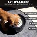 1.3 Gallon (5L) Stainless Steel Dog Water Bowl, No-Spill Floating Disk, 169 oz Large-Capacity Pet Water Feeder, Splash-Proof & Easy-to-Clean Design (Black)