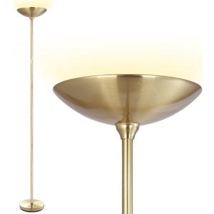 BoostArea Floor Lamp,Torchiere Standing Lamp,20W 2000LM LED Tall Floor Lamp,Stepless Dimmable,Touch Control,50000hrs Lifespan,Pale Floor Lamps for Living Room,Standing Lamps for Bedroom,Gold