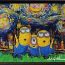 Uhomate Cartoon Inspired Vincent Van Gogh Starry Night Posters Home Canvas Wall Art Nursery Decor Living Room Wall Decor A010 (13X19)