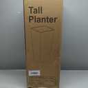 Set of 2 Large Tall Planter for Indoor or Outdoor 24" Flower Pots Tapered Tall Planters with Tray for Porch, Patio, Backyard, Large Planters for Outdoor Indoor Plants(Black)