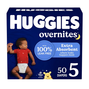 Huggies Overnites Size 5 Overnight Diapers (27+ lbs), 50 Ct