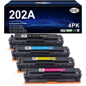 202A Toner Cartridges - 4 Pack Replacement for HP Color Laser Pro M254dw MFP M281cdw, M281fdw M281fdn M281 M254 Series (Black,Cyan,Magenta,Yellow)