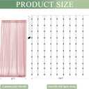 Tulle Backdrop Curtain with Lights String 10FT X 8FT Dusty Rose Sheer Tulle Backdrop Curtains for Wedding Birthday Party Reception Photo Booth Background Decorations (2 Panels 5x8FT)