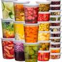 vivigu Deli Containers with Lids 48 Sets [8,16, 32 oz 16 Each ] - Food Storage Containers with Lids Freezer Safe, Soup Containers for Restaurant, BPA Free | Portion Control | Leakproof | Microwave