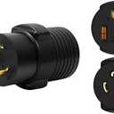 ONETAK NEMA L6-30P to 6-50R Compact 240V 30 Amp Twist Lock 3 Prong Male Plug to 50 Amp 3 Prong Female Receptacle Generator RV Power Cord Adapter Connector