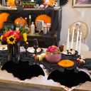 8 pcs Halloween Bat Placemats Set Black Non Slip Felt Placemats for Halloween Party Dining Table Decorative