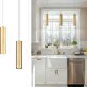 Brass Gold Pendant Light Fixture, Modern Hanging Light for Kitchen Island Dining Room Bedroom (2 Pack), PL4830-1P-BB