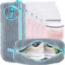 XXL Shoe Washing Machine Bag - Reusable Shoes Cleaning Bags for Washer And Dryer, Durable Zipper Laundry Shoe Bag 360 Deep Clean Sneaker Tennis Include Delicate Laundry Bag/Bra Laundry Bags (Gray)