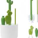 Cactus Bottle Brush Set, Full-Angle Straw Detail Brushes Cleaning Cleaner Washer Tool Kit with Stand Holder Multifunctional for Washing Baby Breast Pump Nipple Essentials Kitchen Decor Replacement