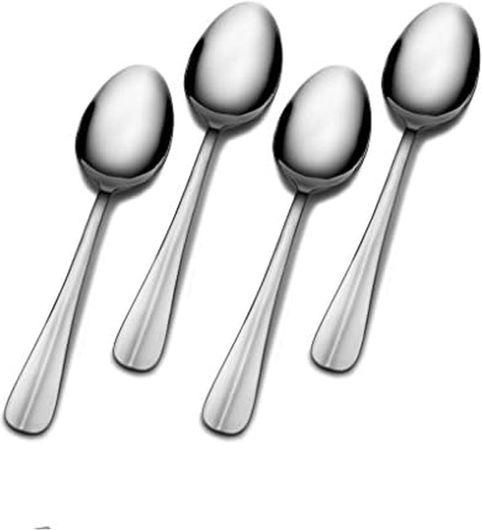 3 x Gourmet Basics by Mikasa 5170403 Legacy Stainless Steel Dinner Spoon, Set of 4