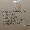 American Mahjong Game Set, 166 Premium White Tiles, 4 All-in-One Color Rack/Pushers, Classic Complete Mahjong Tile Set with Black Carrying Bag