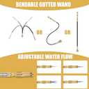 Gutter Cleaning Tools from The Ground, 16FT (24FT Reach) Telescoping Gutter Cleaner Wand with Adjustable Water Flow, Rain Gutters Cleaning Tool for Leaves and Debris, Fits Standard Garden Hoses