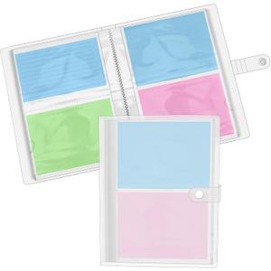 Bercoor 2 Pack 4 x 6 Index Cards Holders, Holds 400 Pieces Cards, Plastic Sleeves Indexcard Booklet Folder for Note, Study and Recipe