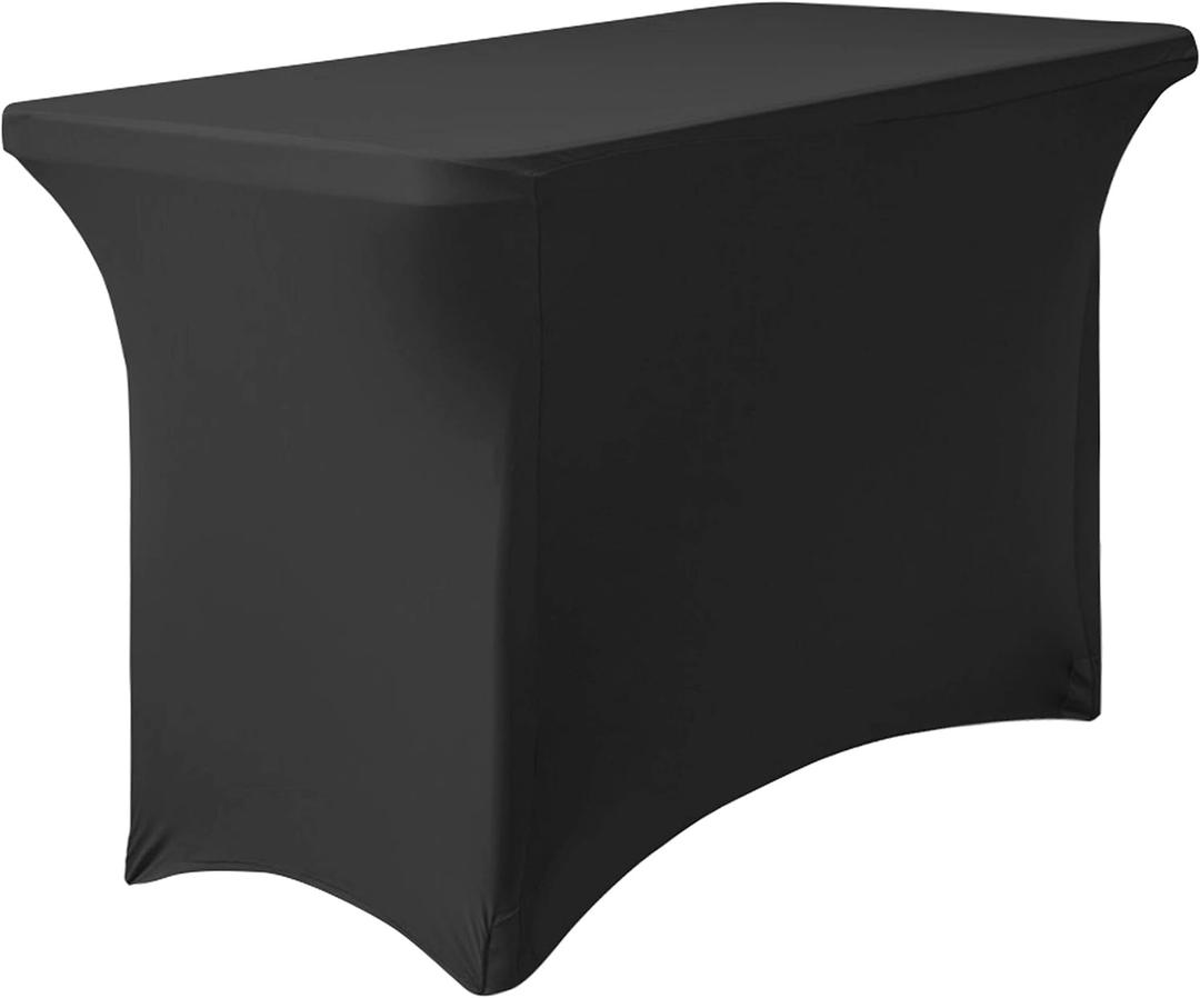 LinenTablecloth 65x28" Rectangular Stretch Tablecloth Black