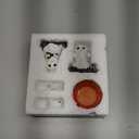 Glow-in-The-Dark Ghost Campfire Gathering, Cute & Cozy Halloween Ghost Figurine Set | 2 Ghosts, Ghost Dog, Ghost Cat and Tea Light Holder | Resin Ghost Statue for Home, Mantel, Shelf, Desk