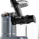 Masticating Juicer, High Juice Yield Cold Press Juicer Machines, Electric Juicer Maker For Vegetable & Fruit, Reverse Function & Quiet Motor, Easy Clean With Brush, Carrot & Celery Juicer, Gold