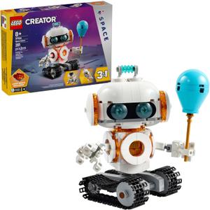 LEGO Creator 3 in 1 Space Robot Toy - Building Toy with 3 Options, Robot, Spaceship, or Robot Dog - Building Kit for Kids, Boys and Girls, Ages 8+ - Gift Idea for Birthdays - 31164